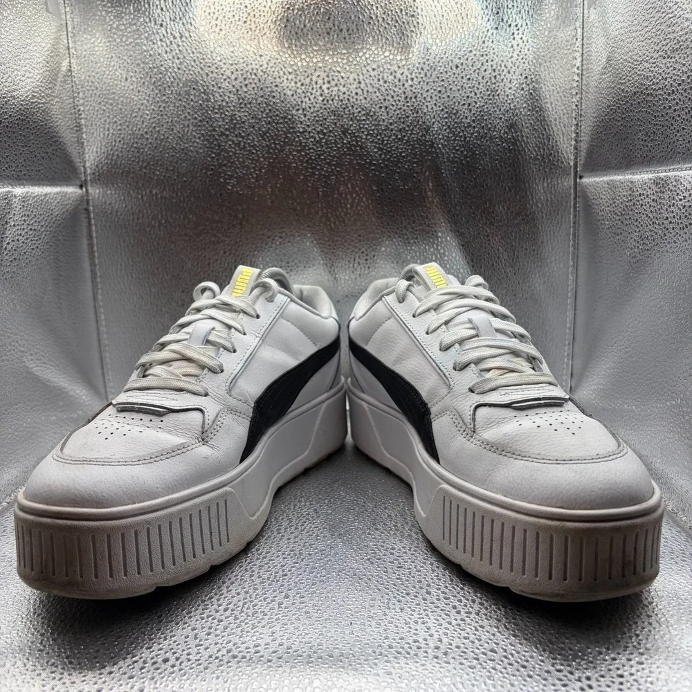 Size 10 Puma Karmen Rebelle White Black Womens Platform Sneaker Shoes 387212-02
